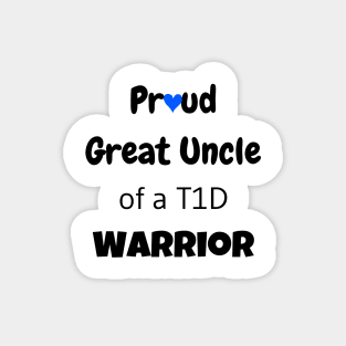 Proud Great Uncle Black Text Blue Heart Magnet