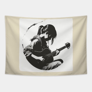 Guitar Girl Tapestry