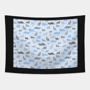 Blue Ferrets Pattern Tapestry