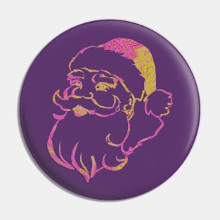 Santa color stencil Pin