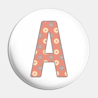 MONOGRAM LETTER A PINK FLORAL TYPOGRAPHY DESIGN Pin