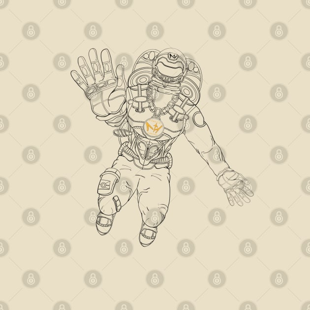 Spaceman Black Outline by mylehighinternational