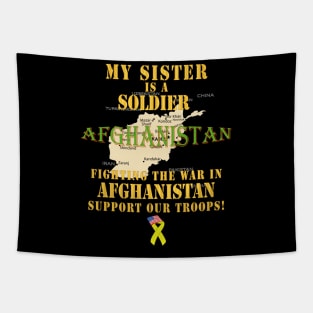 My Sister Soldier Fighting War Afghan w Support Our Troops Tapestry