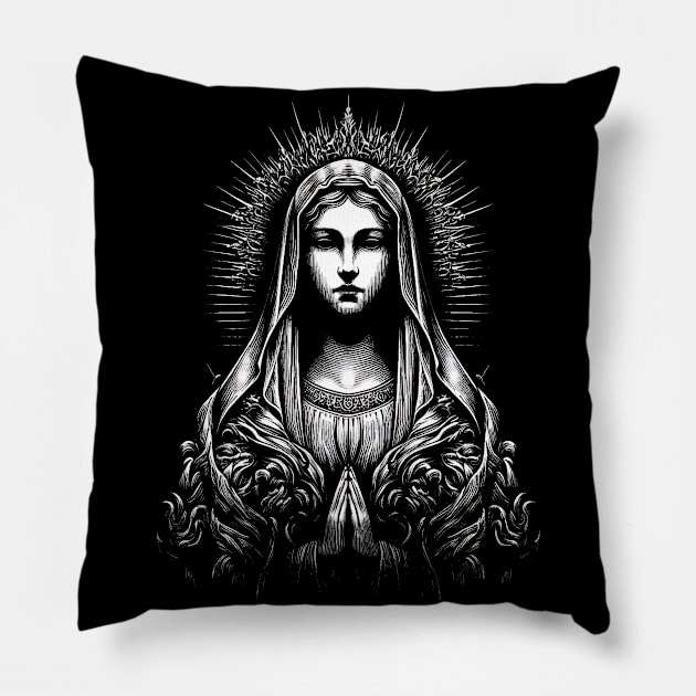 Gothic Aesthetic Virgin Mary Pillow by MetalByte