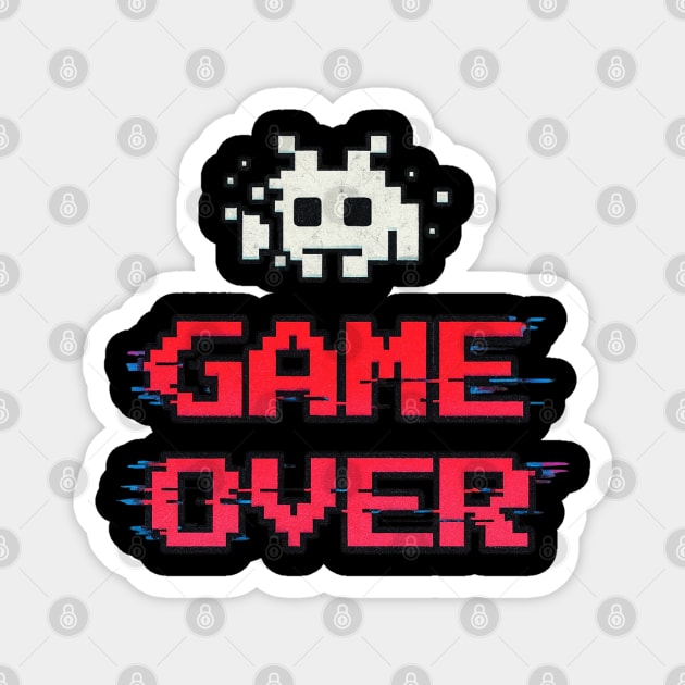 Game Over Arcade Retro Pixel Art Magnet by Stylecombinator
