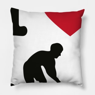 I Love Hockey Funny Pillow