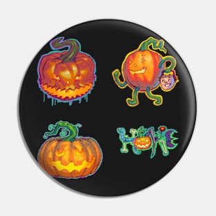 Halloween Jack O' Lantern Sticker Pack Pin