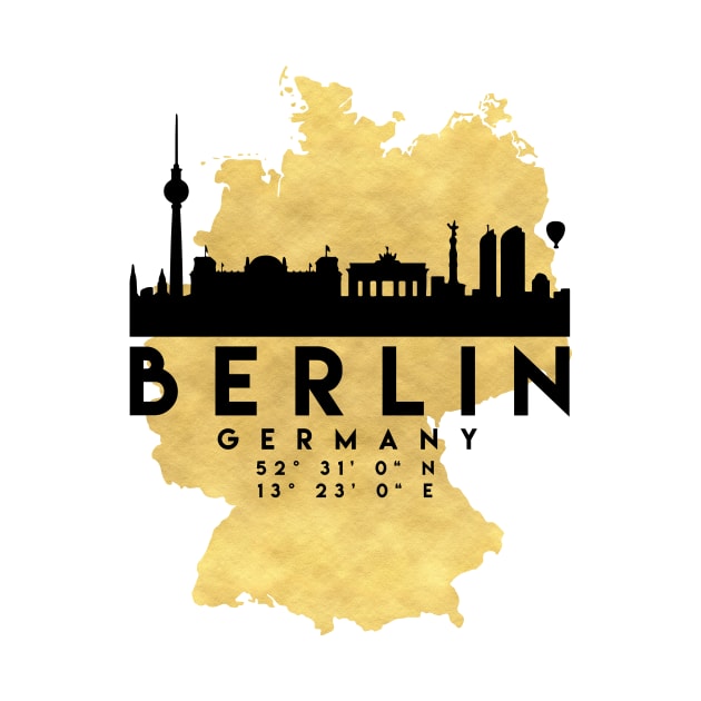 Berlin Germany Skyline Map Art by deificusArt