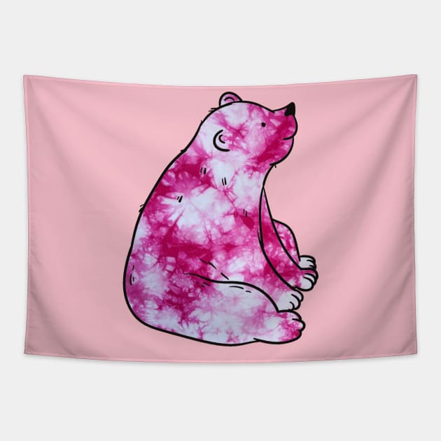 Pink Tie Dye Bear Tapestry by Lil-Bit-Batty