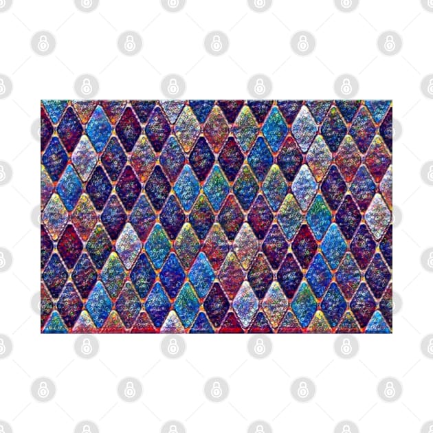 Multicoloured Diamond Scale Pattern by Wicca Fairy