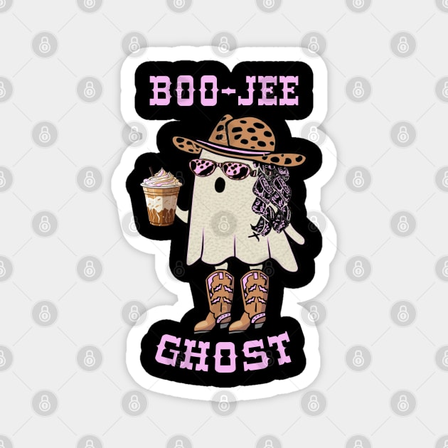 Western Boo-jee Ghost Cowgirl With Funny Halloween Magnet by tamdevo1