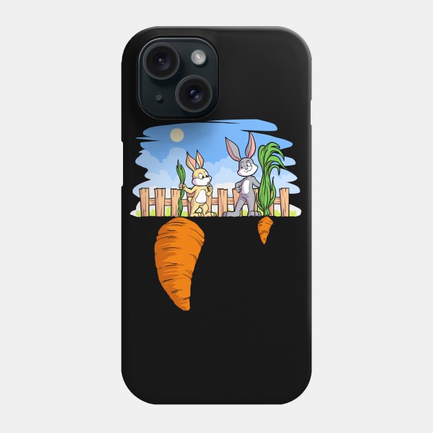 Bunnies With Carrots Phone Case by maxdax