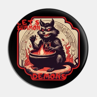 Raccoon Satanism Pin