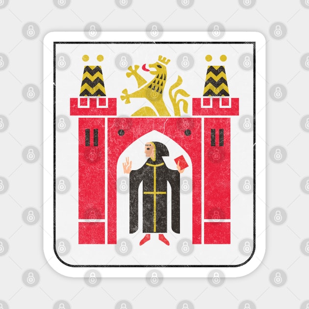 Munich / Germany Faded Style Coat of Arms Design Magnet by DankFutura