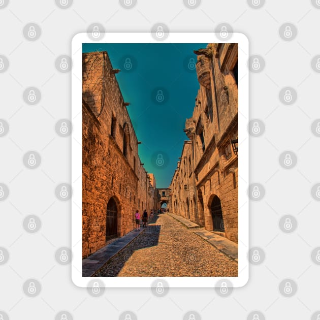 Greece. Rhodes. Old Town. Main Street. Magnet by vadim19