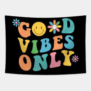 Retro Good Vibes Only Inspirational Positive Inspired Tapestry