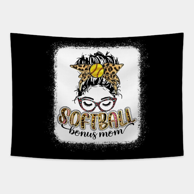 Softball Bonus Mom Leopard Tapestry by Wonder man 