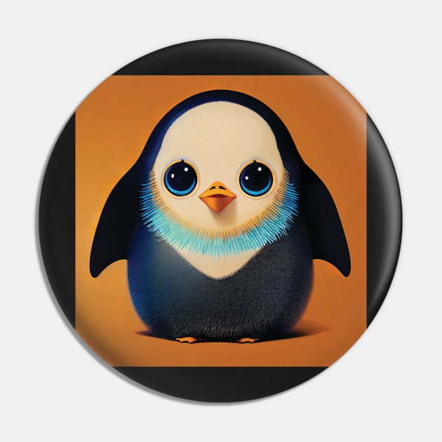 Cute Baby Penguin Pin by Geminiartstudio