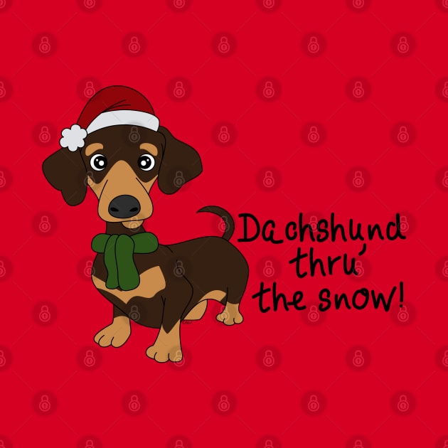 Dachshund Thru' The Snow by The Lemon Stationery & Gift Co