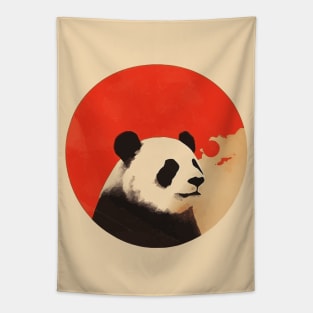 Japanese minimalist panda poster Tapestry