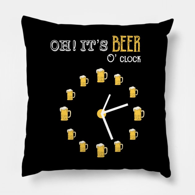 OH! It's Beer O' Clock Pillow by alexwestshop