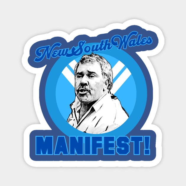 NSW Manifest - Rugby League State of Origin Democracy Manifest Magnet by Simontology