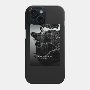 Vancouver Canada City Map dark Phone Case