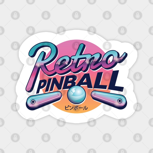 Retro Pinball design Magnet by madeinchorley