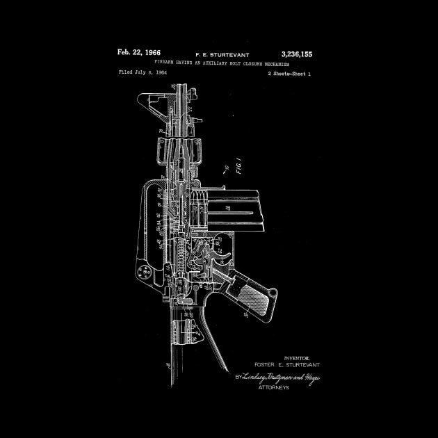 M16 Patent (white) by Big Term Designs