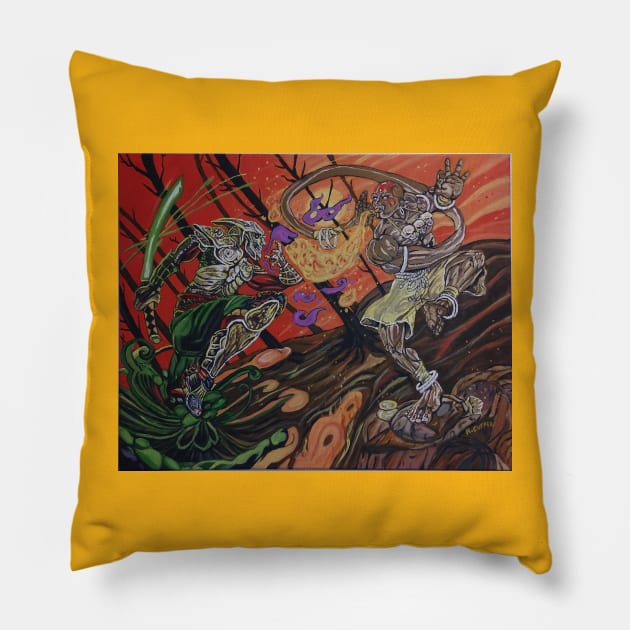 Yoshimitsu VS Dhalsim Pillow by Hiawatha Cuffee GtG Creations