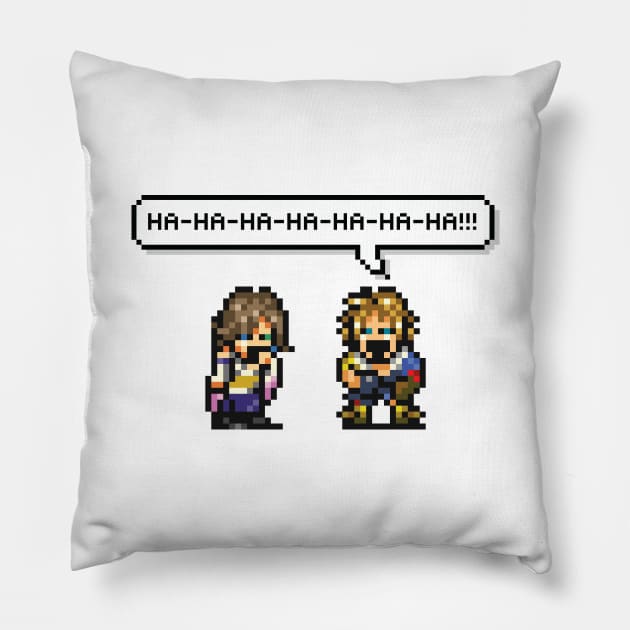 Final Fantasy X: Laughing Tidus And Yuna Pillow by inotyler