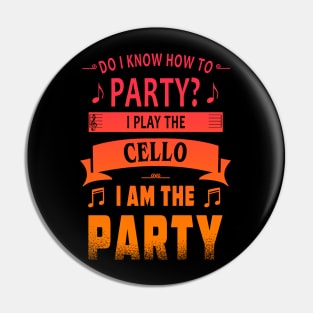 Cello player party Pin