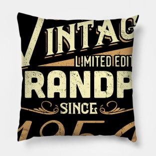 Vintage Grandpa Since 1954 Funny Man Myth Legend Daddy Pillow