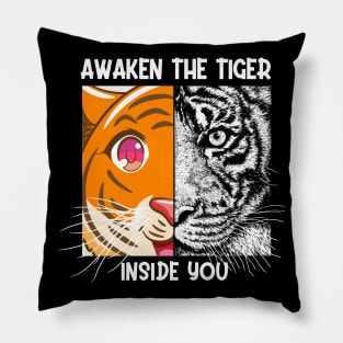 Awaken The Tiger Inside You Malayan Sumatran Bengal Tiger Pillow