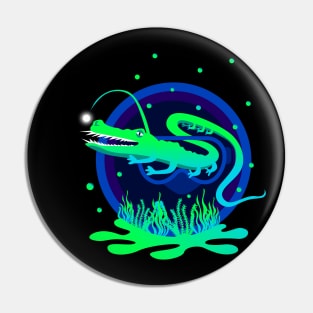 Strange World Weird Crocodile Under Sea water Pin