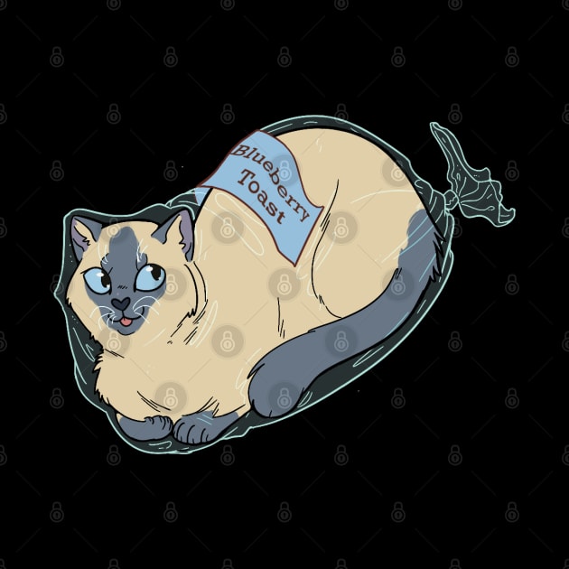 Catloaf: Blueberry Toast (Blue point Siamese) by Quincely's Curiosity Shop