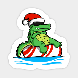 Floating Gator - Christmas Magnet