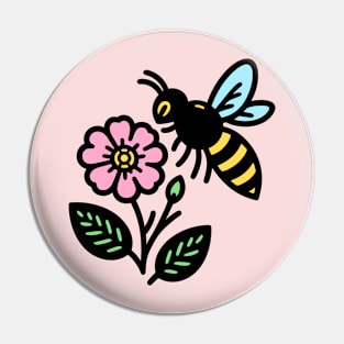 Bee with Flower Pin