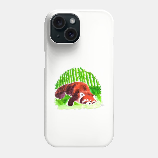 Sleeping Red Panda Phone Case by RavensLanding