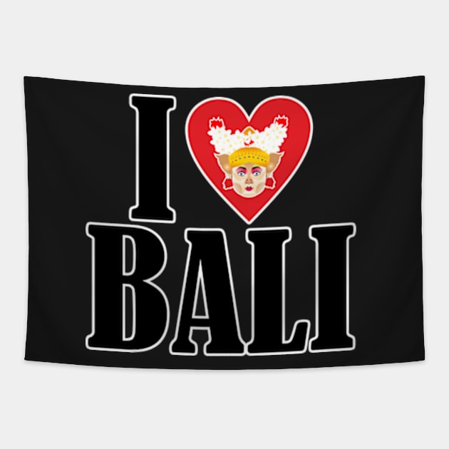 I Love Bali Tapestry by ziiziilah