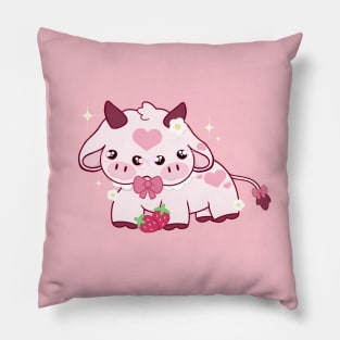 Two face Strawberry Cow Pillow