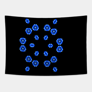 Blue Forget-Me-Not Abstract Heart Flower Digital Art Tapestry