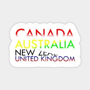 CANZUK: Countries with National Colours Magnet