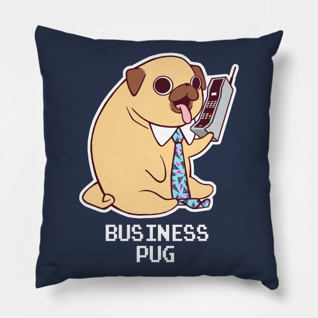 Buisness Pug Pillow by SarahJoncas