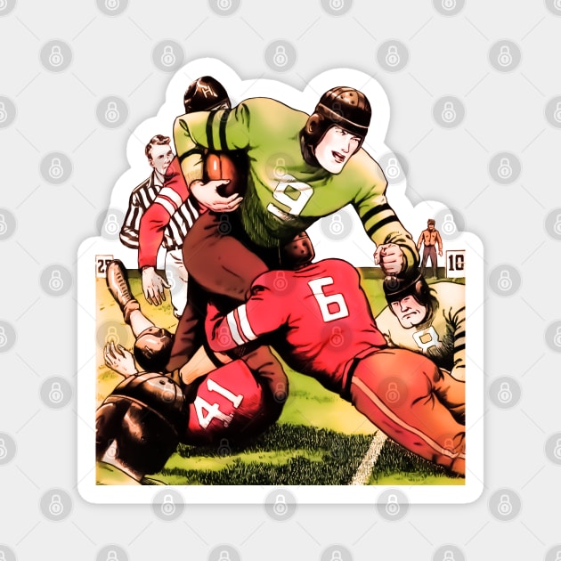 Tackle American Football Sport Players Athletes Muscles Vintage Retro Comic  Cartoon Book