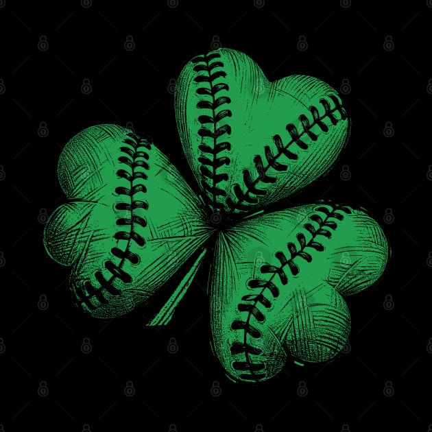 St. Patrick's Baseball Softball Shamrock Baseball Stitches Cute Baseball Lover by TeeCreations