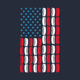 Patriotic Hot Dog American Flag Independence Day 4th July T-Shirt