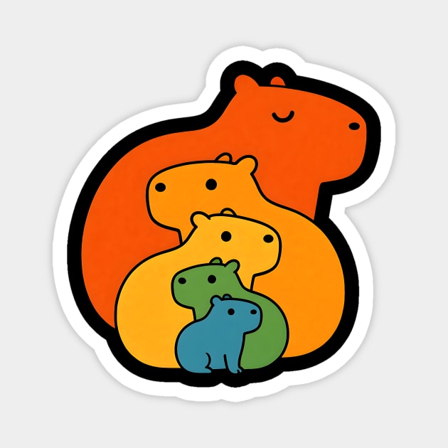 Rainbow capybaras Magnet by SKIBITEES 