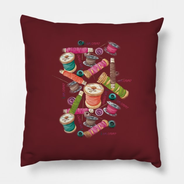 I Am Crafty Pattern Pillow by AmandaDilworth