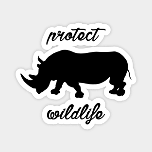 protect wildlife - rhino Magnet